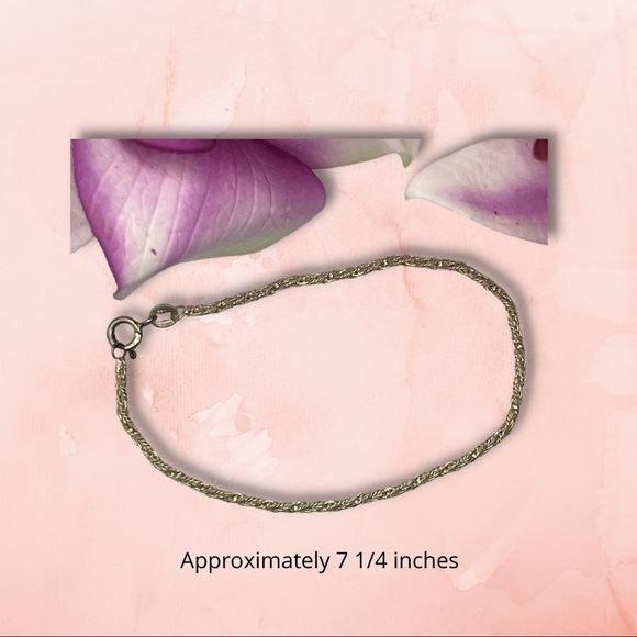 Vintage .925 Sterling Silver “Rope” Bracelet - 7 1/4 Inches (EUC) - Picture 2 of 3